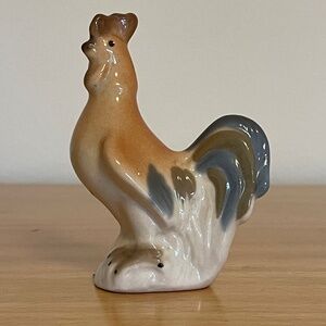 Vintage Lomonosov Glaze Rooster Figurine
